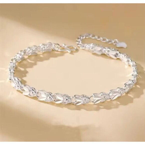 925 Sterling Silver Bunny Bracelet Womens 7in~8in Animal Lover - Picture 2 of 2